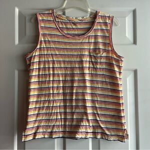 Madewell Rainbow Striped Muscle Tank Size Medium